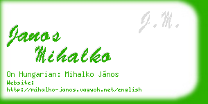 janos mihalko business card